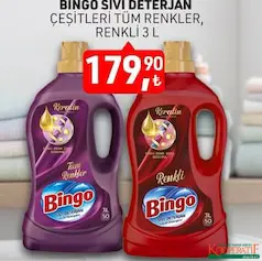 BİNGO SIVI DETERJAN 3 L fiyat ve kampanya bilgisi